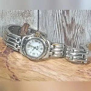 Vintage Anne Klein Ultra Thin Women\'s Dress Watch Silver Art Deco Homage 10/7553 Anne Klein Silver Tone Rectangle Face Watch 753H, New  main image 4